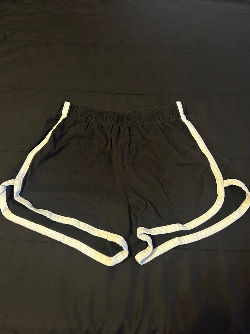Women’s Black Athletic Shorts with White Trim